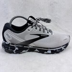 Brooks Ghost 14 Womens Running Shoes White Black Camo Midsole Size 8.5 B